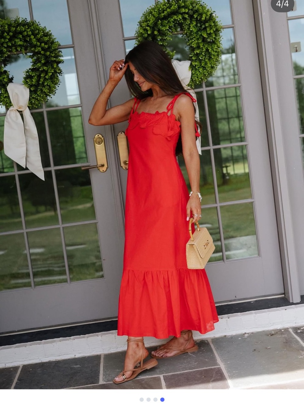 Red midi dress